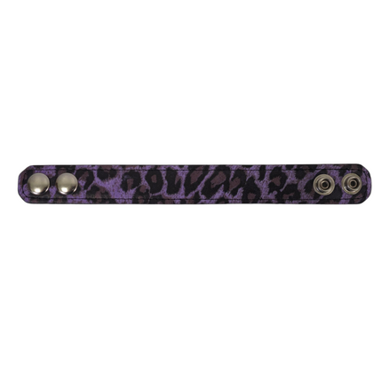 BC100CHEETAH GENUINE  LEATHER LEOPARD CUFF SNAPPED BRACELET