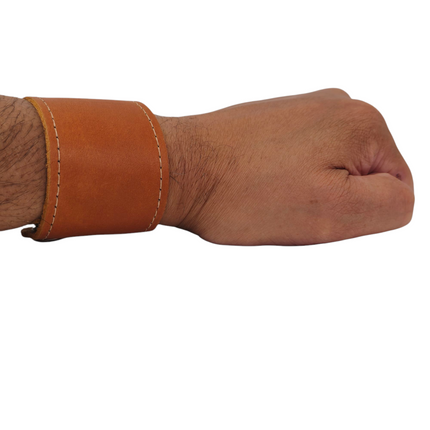 BC100BROWN MOCHA LUGGAGE GENUINE LEATHER  CUFF SNAPPED BRACELET