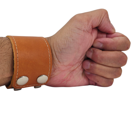 BC100BROWN MOCHA LUGGAGE GENUINE LEATHER  CUFF SNAPPED BRACELET