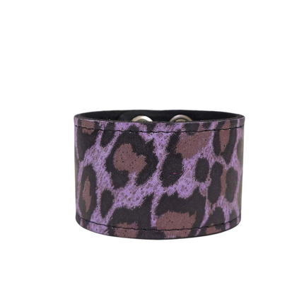 BC100CHEETAH GENUINE LEATHER LEOPARD CUFF SNAPPED BRACELET