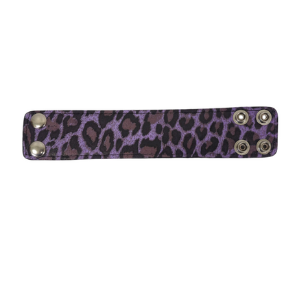 BC100CHEETAH GENUINE LEATHER LEOPARD CUFF SNAPPED BRACELET