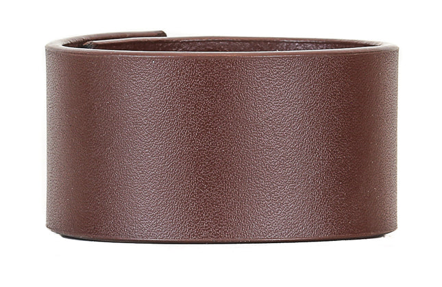 BC100BRN  BROWN THICK LEATHER PLAIN STEAMPUNK BRACELT CUFF
