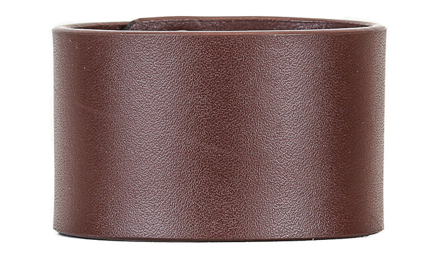 BC100BRN  BROWN THICK LEATHER PLAIN STEAMPUNK BRACELT CUFF