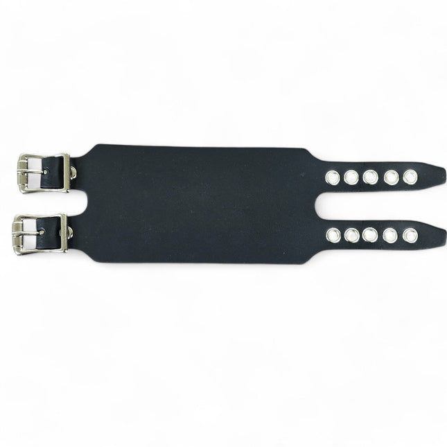BC100DBL  4" WIDE DOUBLE BUCKLE PLAIN BRACELET