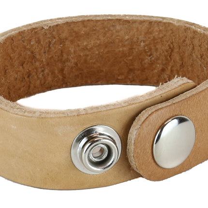 BC100BEIGE NUDE BEIGE LEATHER BRACELET CUFF