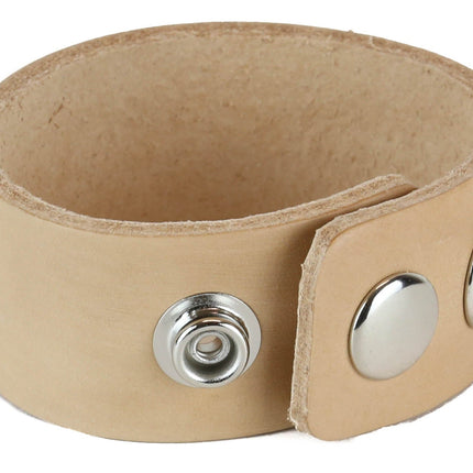 BC100BEIGE NUDE BEIGE LEATHER BRACELET CUFF