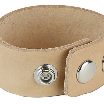 BC100BEIGE NUDE BEIGE LEATHER BRACELET CUFF