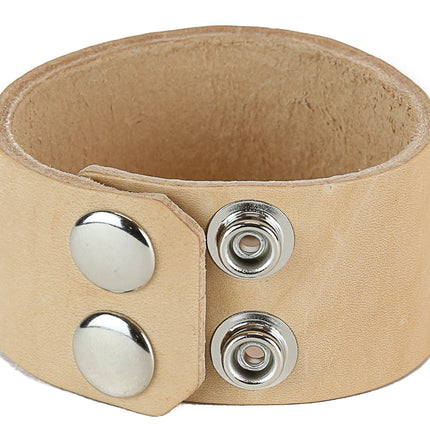 BC100BEIGE NUDE BEIGE LEATHER BRACELET CUFF