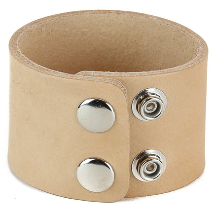 BC100BEIGE NUDE BEIGE LEATHER BRACELET CUFF