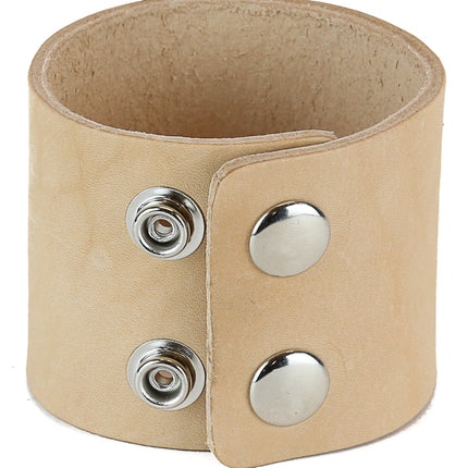 BC100BEIGE NUDE BEIGE LEATHER BRACELET CUFF