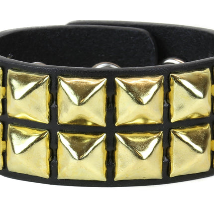 BC112 2 ROW 1/2" PYRAMID SNAP BRACELET