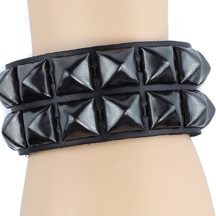 BC112 2 ROW 1/2" PYRAMID SNAP BRACELET