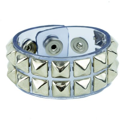 BC112VN  CLEAR VINYL STUDDED BRACELET