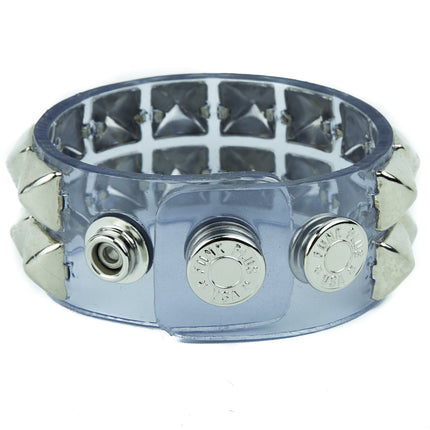 BC112VN  CLEAR VINYL STUDDED BRACELET