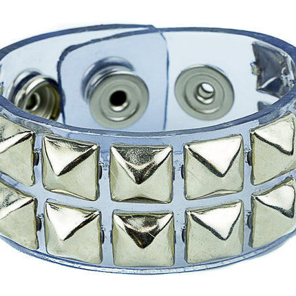 BC112VN  CLEAR VINYL STUDDED BRACELET