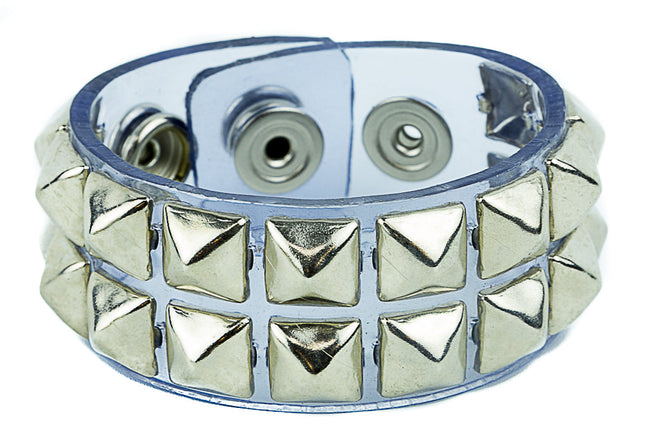 BC112VN  CLEAR VINYL STUDDED BRACELET