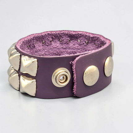 BC112ITL  ITALIAN GENUINE LEATHER DOUBLE ROW  STUDDED BRACELET