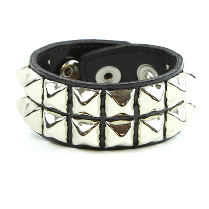 BC112P PATENT 2 ROW PYRAMID STUD BRACELET