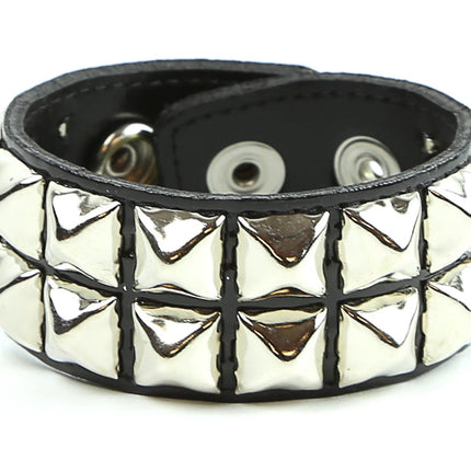 BC112P PATENT 2 ROW PYRAMID STUD BRACELET