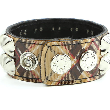 BC112PD PLAID STUDDED BRACELET