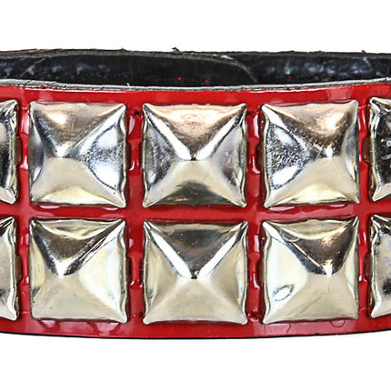 BC112P PATENT 2 ROW PYRAMID STUD BRACELET