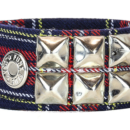 BC112PD PLAID STUDDED BRACELET