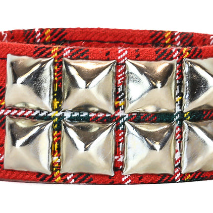 BC112PD PLAID STUDDED BRACELET