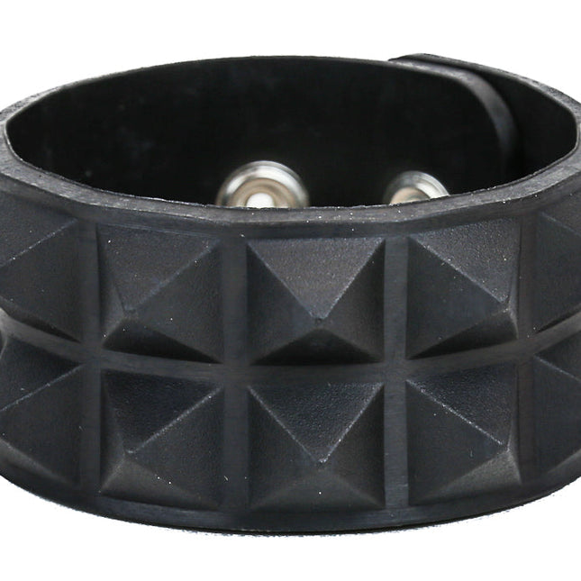 BC112RUB RUBBER 2 ROW 1/2" PYRAMID BRACELET