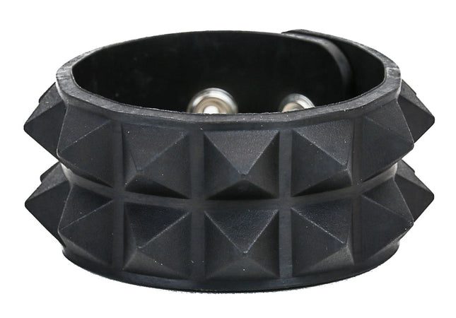 BC112RUB RUBBER 2 ROW 1/2" PYRAMID BRACELET