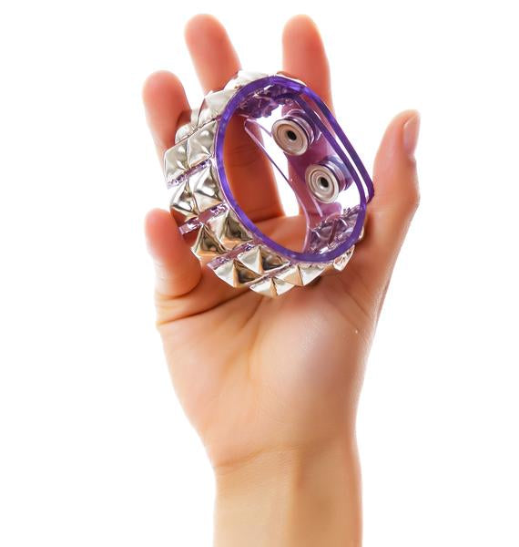 BC112VN  CLEAR VINYL STUDDED BRACELET