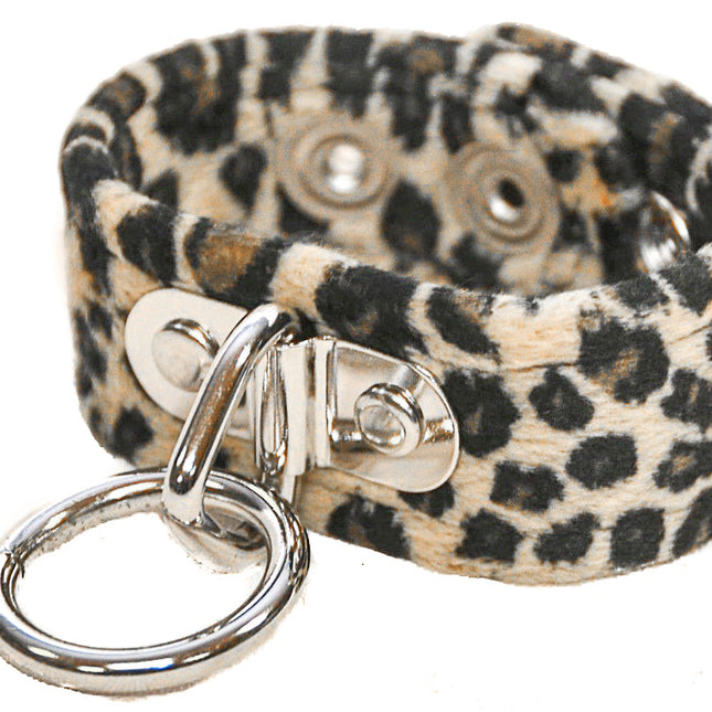 BC113L LEOPARD BONDAGE BRACELET CUFF