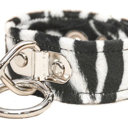 BC113L FUZZY LEOPARD BONDAGE BRACELET CUFF