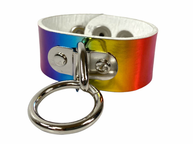 BC113RAINBOW RAINBOW BRACELET WITH LOOP & RING
