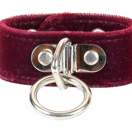 BC113VEL ASSORTED VELVET BRACELET WITH LOOP & RING