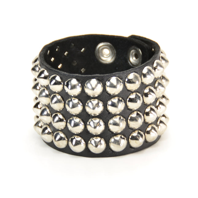 BC116 4 ROW MINI CONICAL STUDDED BRACELET