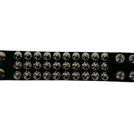 BC127CON THREE 3 ROW 1/2" CONICAL STUDDED BRACELET