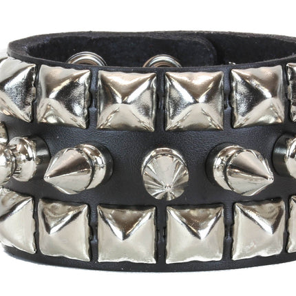 BC138 1/2" PYRAMID STUUDED 1" SPIKE BRACELET