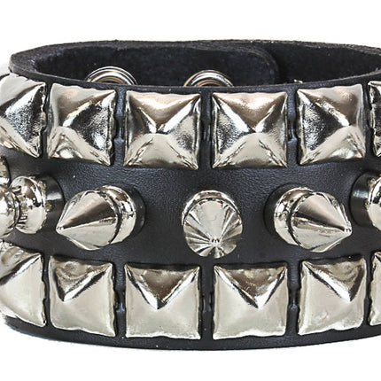 BC138 1/2" PYRAMID STUUDED 1" SPIKE BRACELET