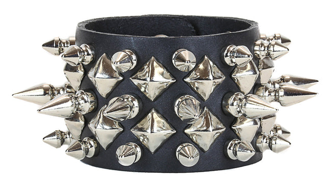 BC140 DIAMOND STUD 1" AND 1/2" SPIKE CUFF