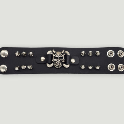 BC144 SKULL OR DEVIL SPIKE CUFF BRACELET