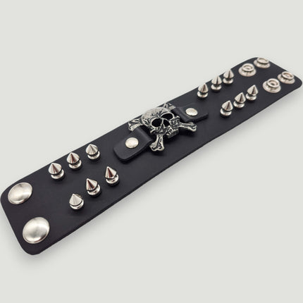 BC144 SKULL OR DEVIL SPIKE CUFF BRACELET