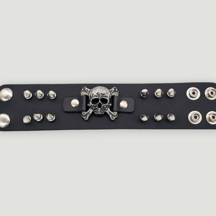 BC144 SKULL OR DEVIL SPIKE CUFF BRACELET