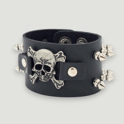 BC144 SKULL OR DEVIL SPIKE CUFF BRACELET