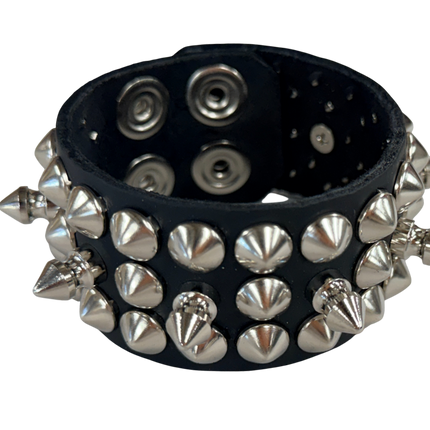BC147  SPIKE & CONICAL OR ROUND STUD BRACELET