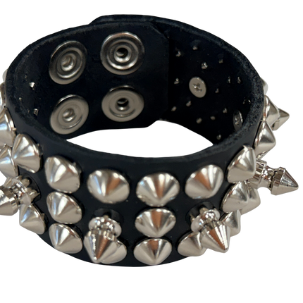 BC147  SPIKE & CONICAL OR ROUND STUD BRACELET