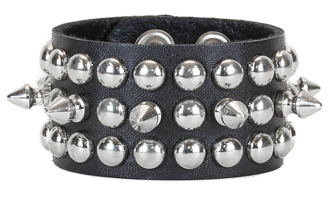 BC147  SPIKE & CONICAL OR ROUND STUD BRACELET