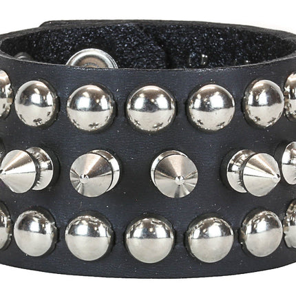 BC150  STUUDED 1/2" SPIKE 1 1/2" SNAP BRACELET