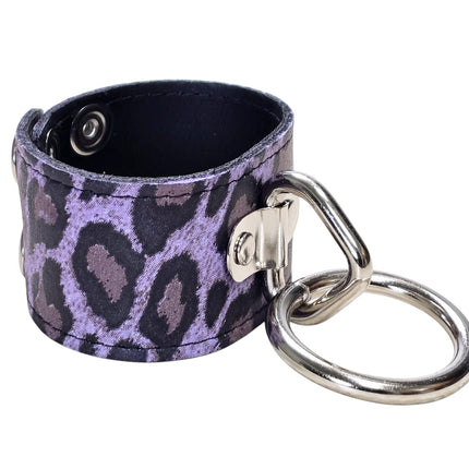 BC164CHEETAH GENUINE LEATHER LEOPARD BONDAGE CUFF SNAPPED BRACELET