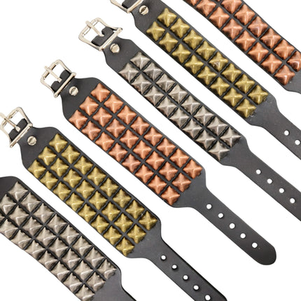 BC170 ANTIQUE PYRAMID STUDDED BUCKLE BRACELET