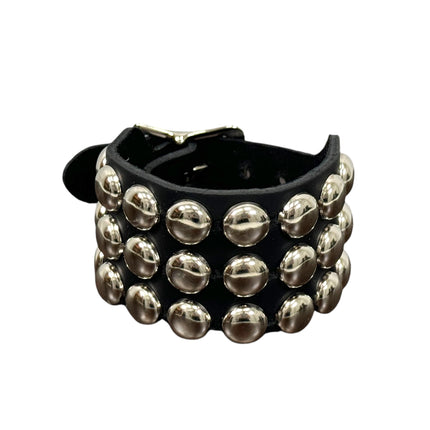 BC170RND  BUCKLE BRACELET WITH 3 ROW 1/2" ROUND STUDS